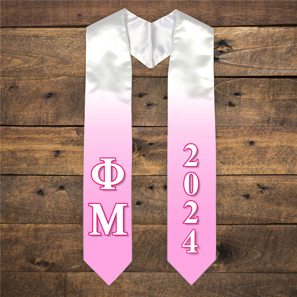 Phi Mu Extra Fancy Greek Graduation Stole W Year Phi Mu Extra Fancy Greek Graduation Stole W Year