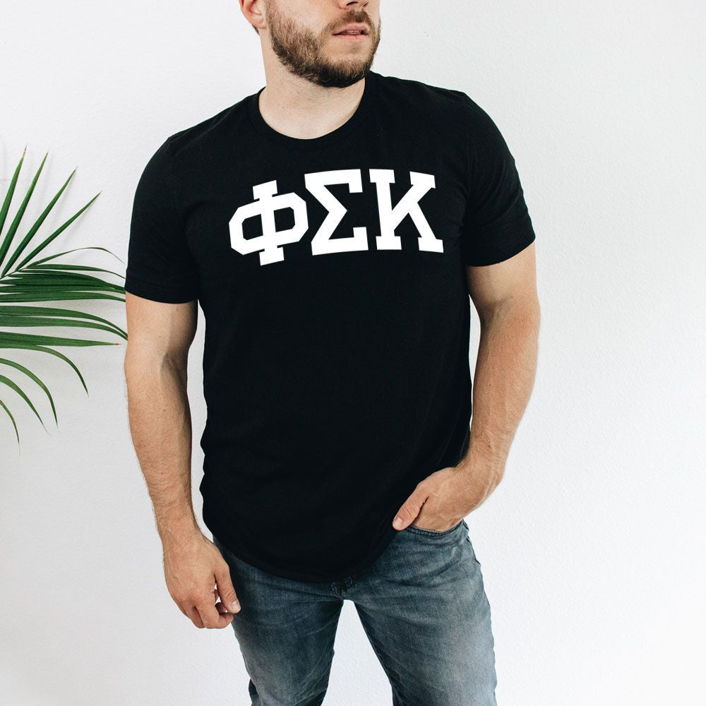 Phi Sigma Kappa Arched Greek Letter T Shirt Phi Sigma Kappa Arched Greek Letter T-Shirt