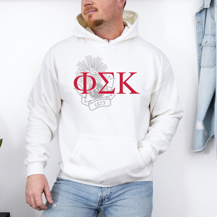 Printify Phi Sigma Kappa Crest World Famous Hooded Sweatshirt Phi Sigma Kappa Crest World Famous Hooded Sweatshirt