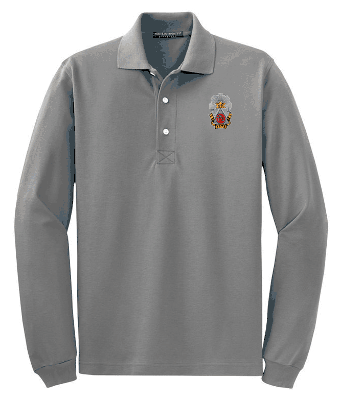 Discount Phi Sigma Kappa Emblem Long Sleeve Polo DISCOUNT-Phi Sigma Kappa Emblem Long Sleeve Polo