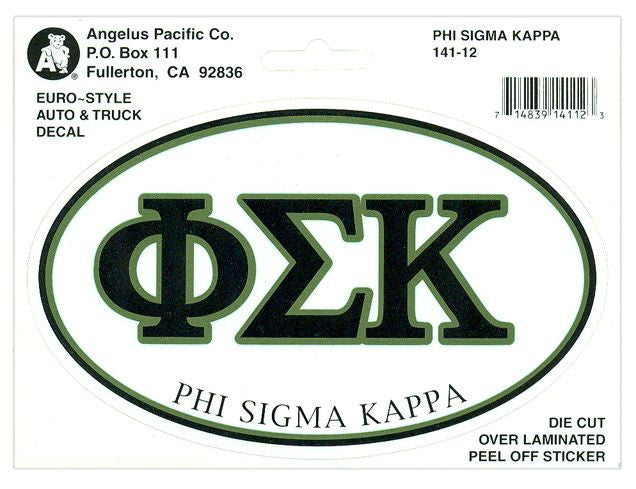 Phi Sigma Kappa Euro Decal Oval Sticker Phi Sigma Kappa Euro Decal Oval Sticker