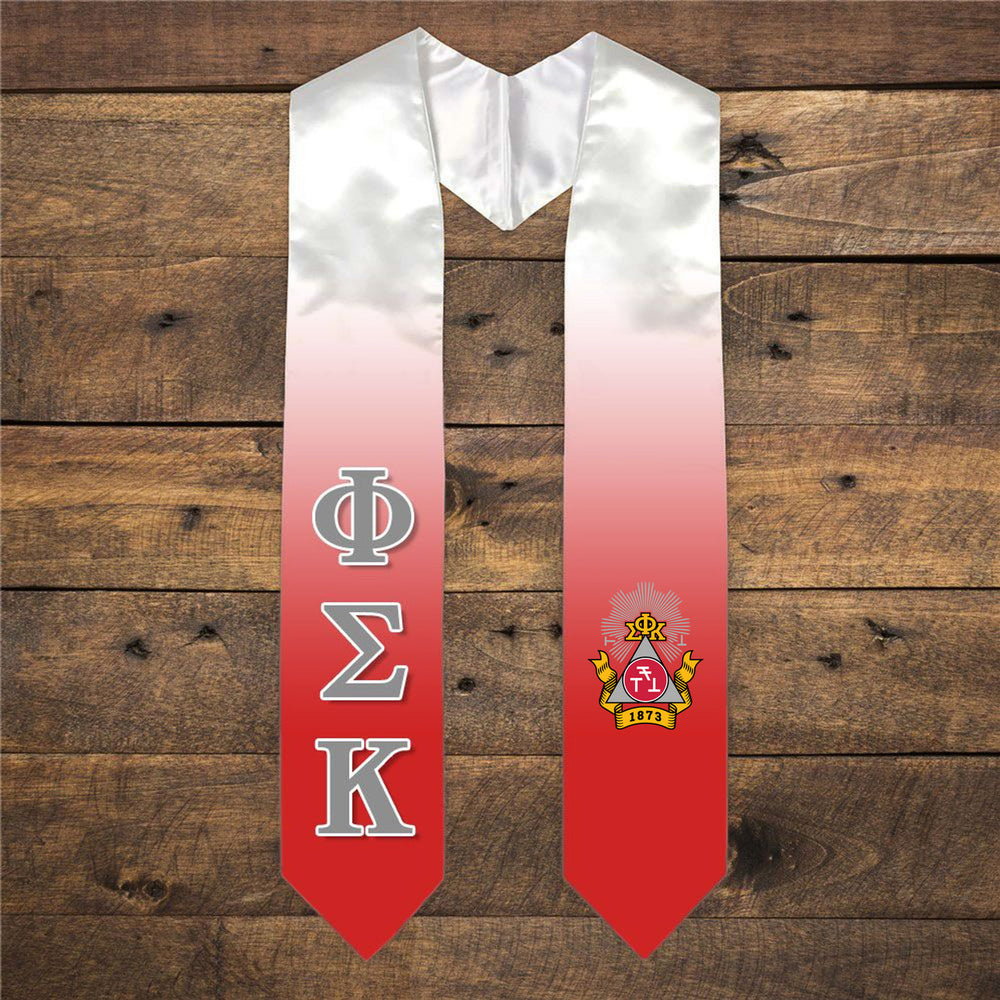 Phi Sigma Kappa Extra Fancy Simple Greek Graduation Stole W Crest Phi Sigma Kappa Extra Fancy Simple Greek Graduation Stole W Crest