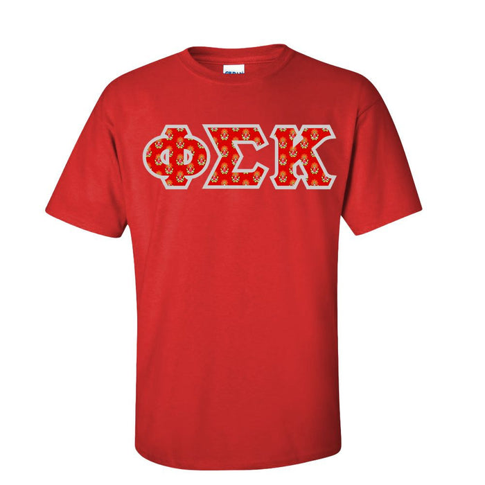 Phi Sigma Kappa Fraternity Crest Shield Twill Letter Tee Phi Sigma Kappa Fraternity Crest - Shield Twill Letter Tee