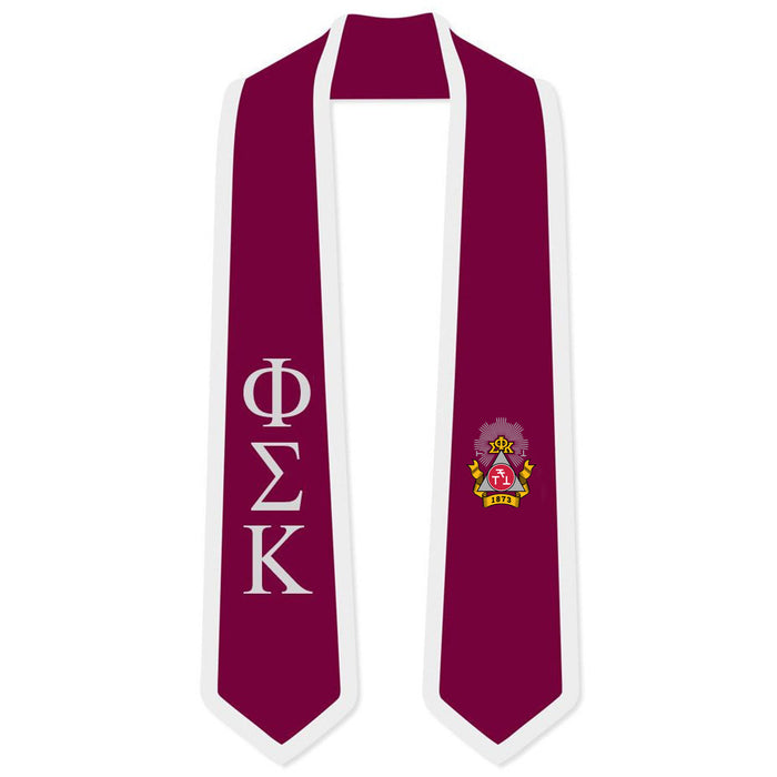 Discount Phi Sigma Kappa Greek 2 Tone Lettered Graduation Sash Stole DISCOUNT-Phi Sigma Kappa Greek 2 Tone Lettered Graduation Sash Stole