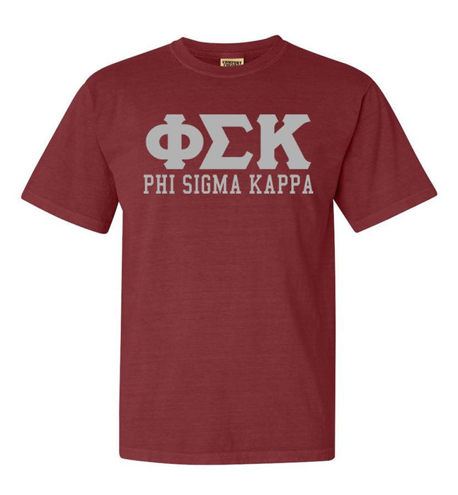 Phi Sigma Kappa Greek Custom Comfort Colors Heavyweight T Shirt Phi Sigma Kappa Greek Custom Comfort Colors Heavyweight T-Shirt