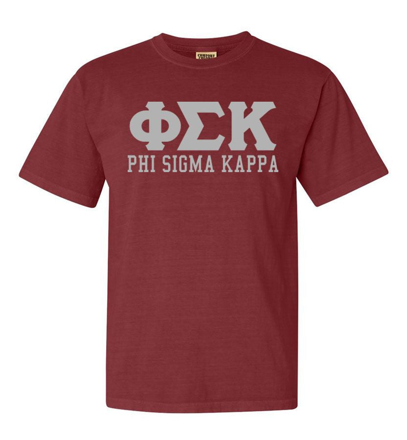 Phi Sigma Kappa Greek Custom Comfort Colors Heavyweight T Shirt Phi Sigma Kappa Greek Custom Comfort Colors Heavyweight T-Shirt
