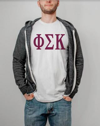 Printify Phi Sigma Kappa Lettered Tee $24.95 PHI SIGMA KAPPA LETTERED TEE - $24.95