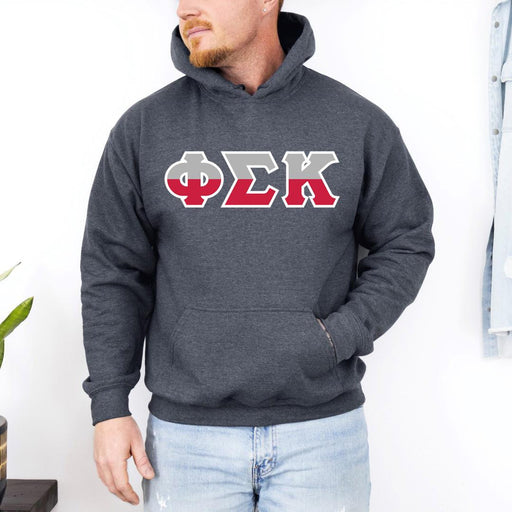 Phi Sigma Kappa Phi Sigma Kappa Two Toned Greek Lettered Hooded Sweatshirts