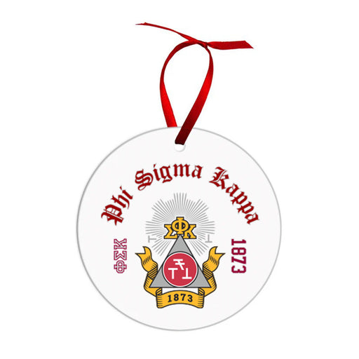 Phi Sigma Kappa Phi Sigma Kappa Crest & Year Circle Ornaments