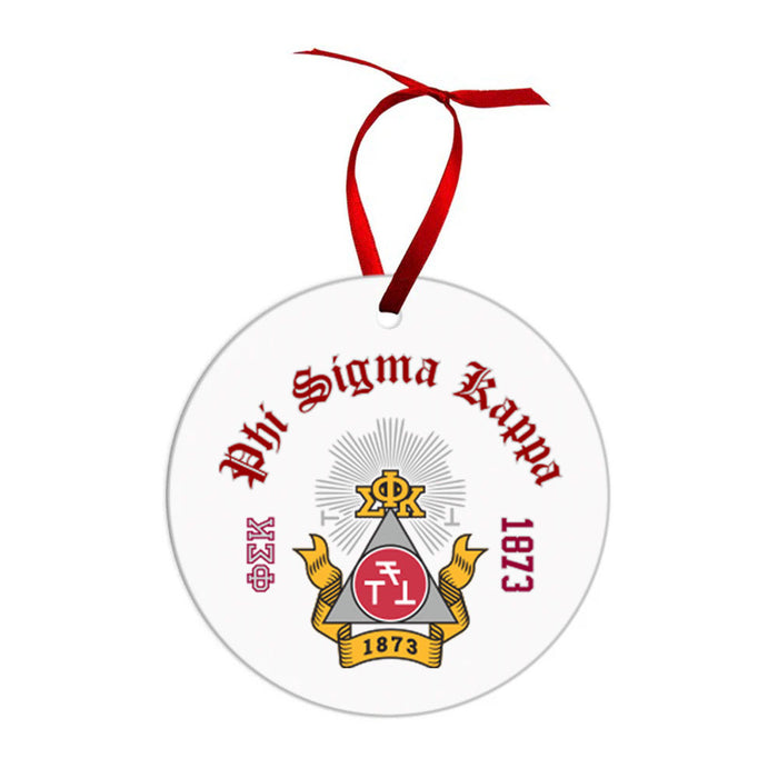 Phi Sigma Kappa Crest & Year Circle Ornaments Phi Sigma Kappa Crest & Year Circle Ornaments