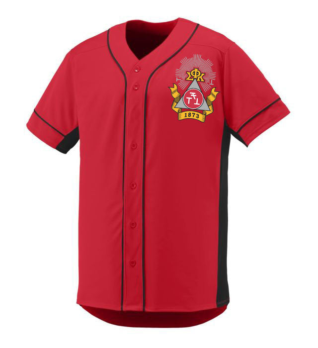 Phi Sigma Kappa Game 7 Full Button Baseball Jersey Phi Sigma Kappa Game 7 Full-Button Baseball Jersey