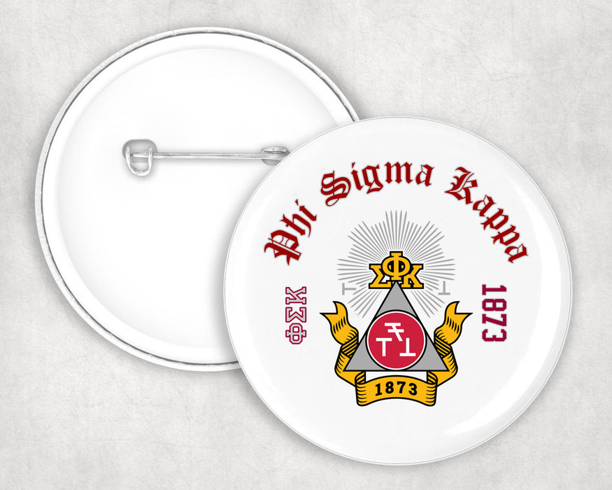 Phi Sigma Kappa Classic Crest Button Phi Sigma Kappa Classic Crest Button