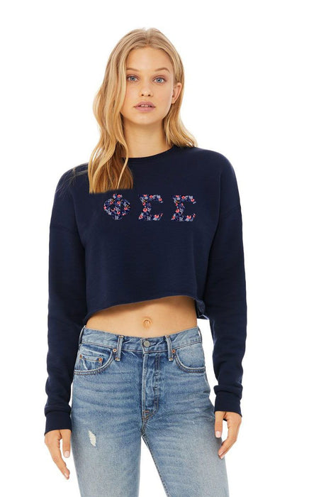 Phi Sigma Sigma Bella + Canvas Women's Cropped Crew Fleece Phi Sigma Sigma Bella + Canvas - Women's Cropped Crew Fleece