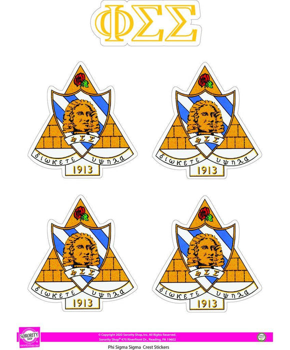 Phi Sigma Sigma Crest Sticker Sheet Phi Sigma Sigma Crest Sticker Sheet