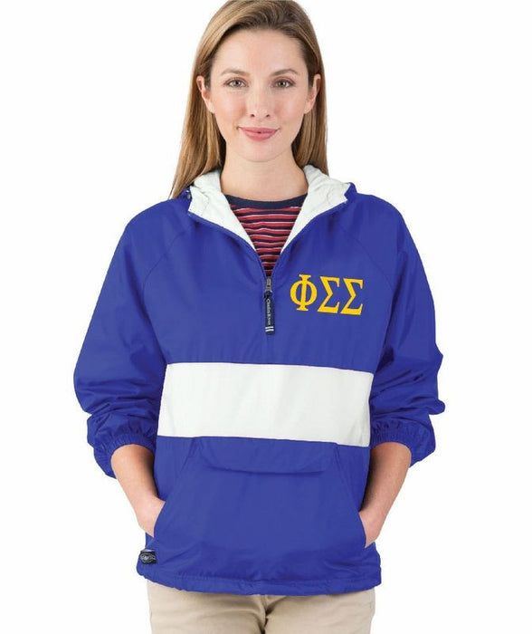 Phi Sigma Sigma Large Greek Letter Pullover Anorak Phi Sigma Sigma Large Greek Letter Pullover Windbreaker Pullover