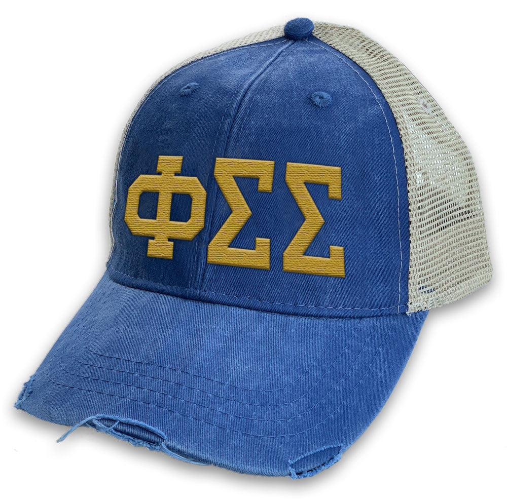 Phi Sigma Sigma Distressed Trucker Hat Phi Sigma Sigma Distressed Trucker Hat