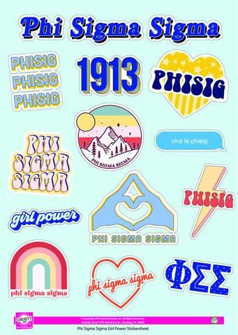 Phi Sigma Sigma Girl Power Stickers Phi Sigma Sigma Girl Power Stickers