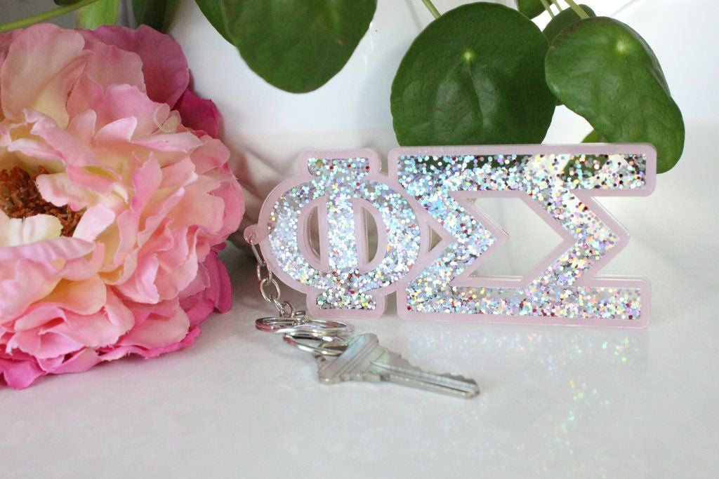 Phi Sigma Sigma Glitter Keychain Phi Sigma Sigma Glitter Keychain