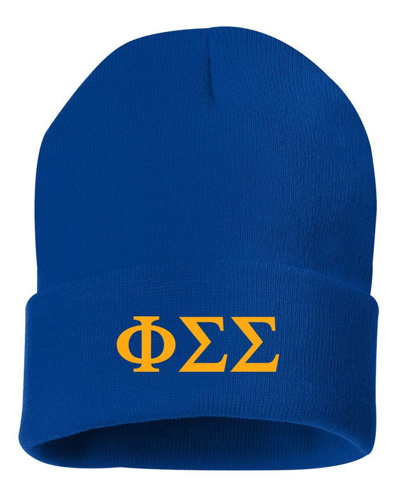 Phi Sigma Sigma Greek Letter Knit Cap Phi Sigma Sigma Greek Letter Knit Cap