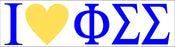 Phi Sigma Sigma I Love Bumper Sticker Phi Sigma Sigma I Love Bumper Sticker