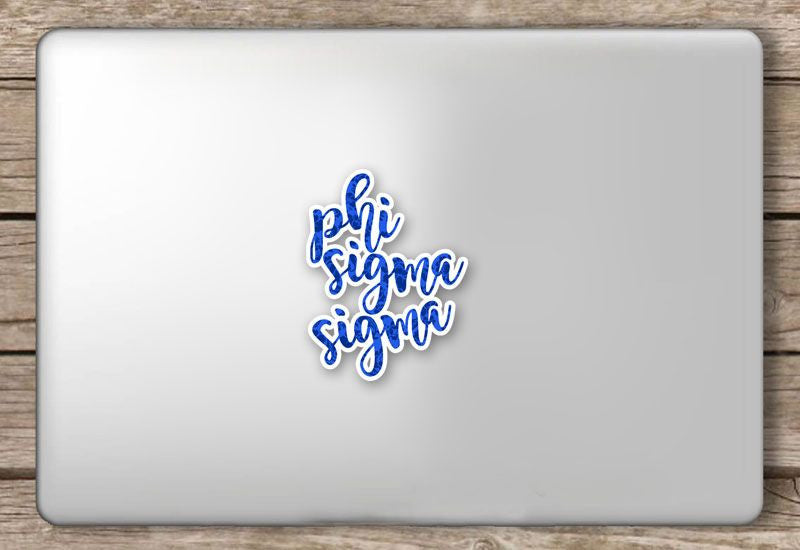Phi Sigma Sigma Script Sticker Phi Sigma Sigma Script Sticker