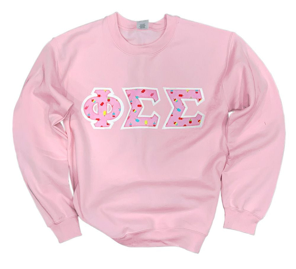 Phi Sigma Sigma Lettered Crewneck Phi Sigma Sigma Lettered Crewneck