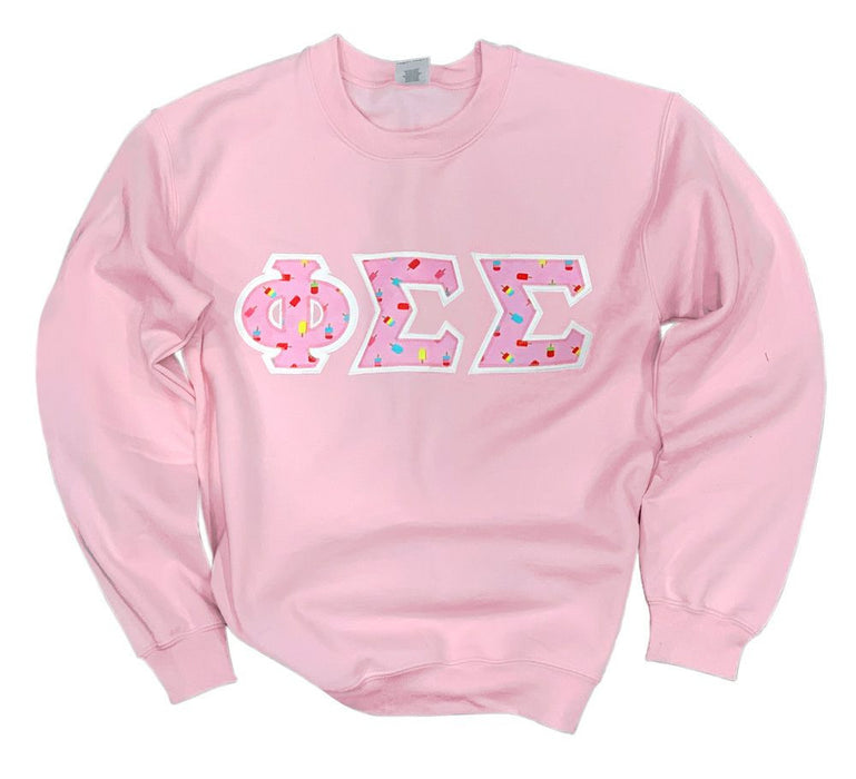 Phi Sigma Sigma Lettered Crewneck Phi Sigma Sigma Lettered Crewneck