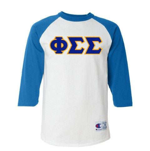 Discount Phi Sigma Sigma Lettered Raglan Shirt DISCOUNT-Phi Sigma Sigma Lettered Raglan Shirt
