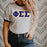 Discount Phi Sigma Sigma Lettered Ringer Shirt DISCOUNT-Phi Sigma Sigma Lettered Ringer Shirt