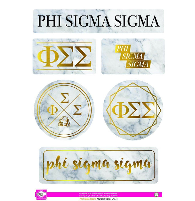 Phi Sigma Sigma Marble Sticker Sheet Phi Sigma Sigma Marble Sticker Sheet
