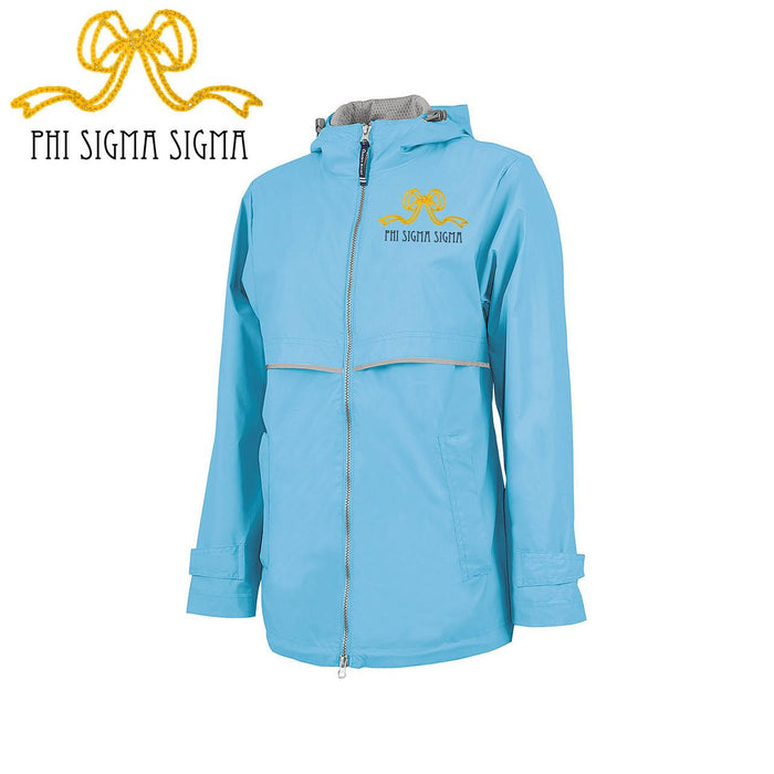 Phi Sigma Sigma New Englander Bows Rain Jacket Phi Sigma Sigma New Englander Bows Rain Jacket