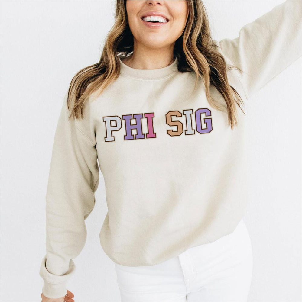 Printify Phi Sigma Sigma Nickname Crew Sweatshirts Phi Sigma Sigma Nickname Crew Sweatshirts