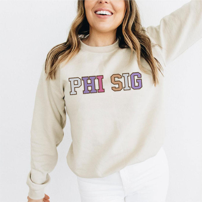 Printify Phi Sigma Sigma Nickname Crew Sweatshirts Phi Sigma Sigma Nickname Crew Sweatshirts