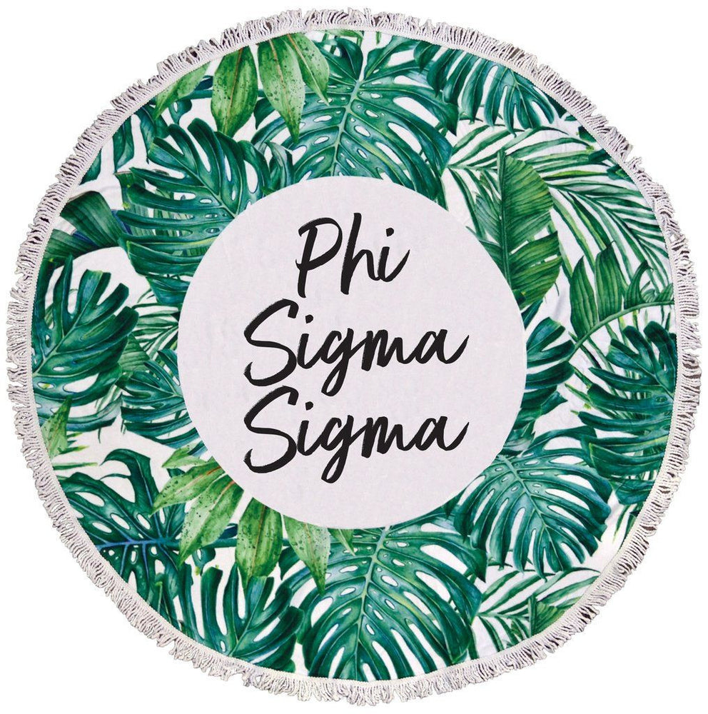 Phi Sigma Sigma Palm Leaf Fringe Towel Blanket Phi Sigma Sigma Palm Leaf Fringe Towel Blanket