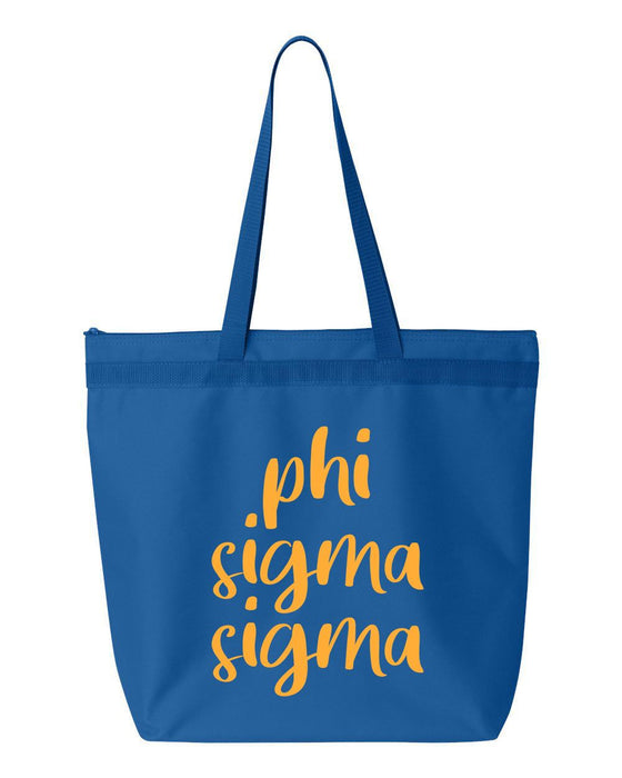 Phi Sigma Sigma Script Tote Bag Phi Sigma Sigma Script Tote Bag