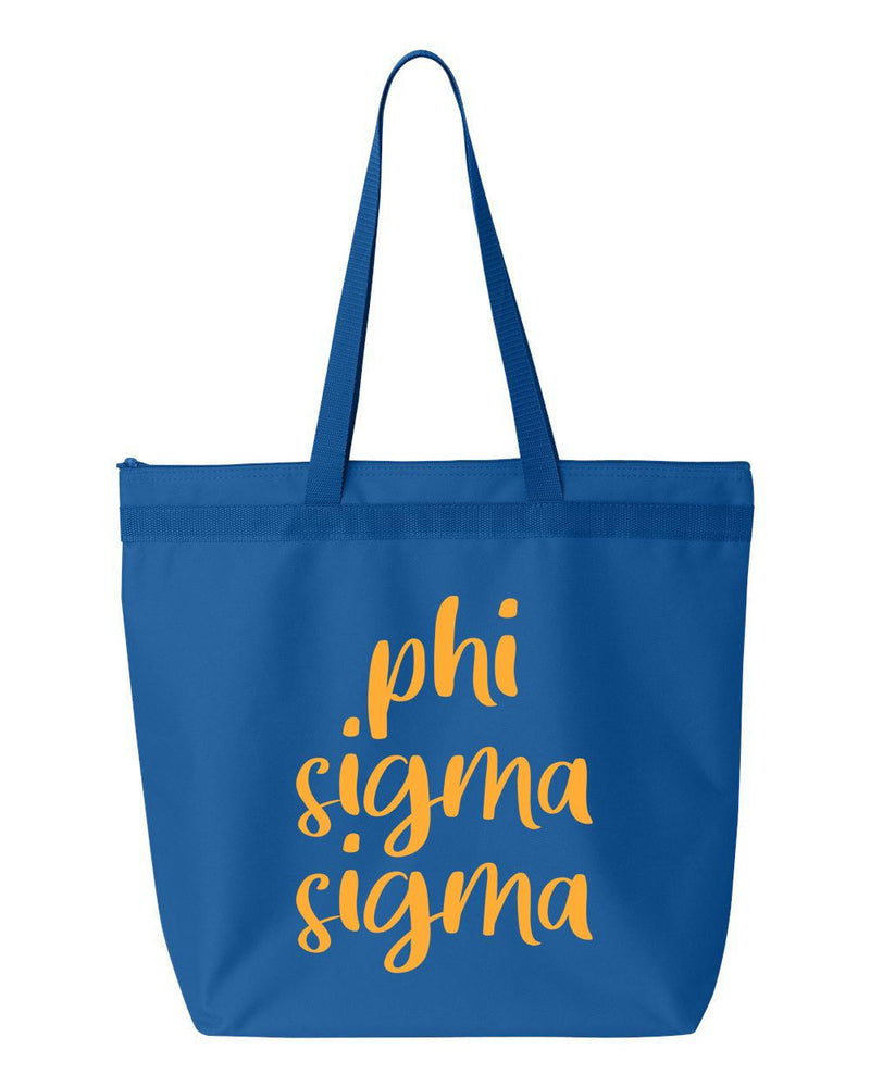 Phi Sigma Sigma Script Tote Bag Phi Sigma Sigma Script Tote Bag