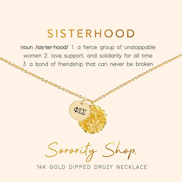 Phi Sigma Sigma Sisterhood Druzy Necklace Phi Sigma Sigma Sisterhood Druzy Necklace