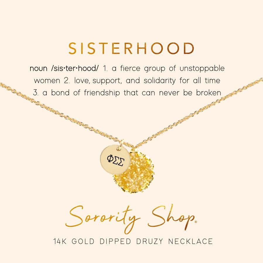 Phi Sigma Sigma Sisterhood Druzy Necklace Phi Sigma Sigma Sisterhood Druzy Necklace