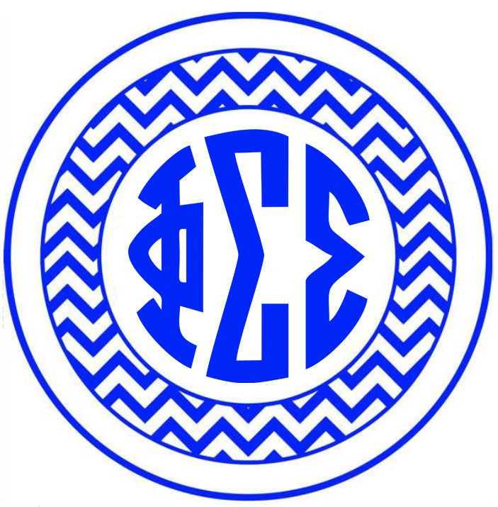 Phi Sigma Sigma Sorority Monogram Bumper Sticker Phi Sigma Sigma Sorority Monogram Bumper Sticker