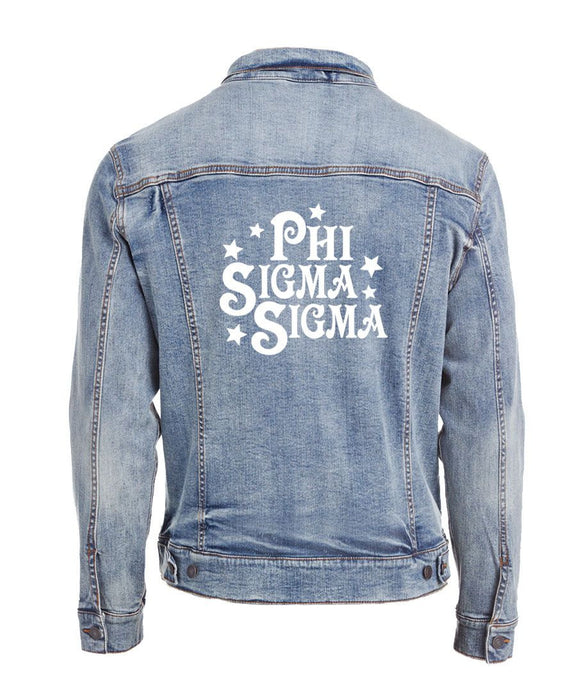 Phi Sigma Sigma Star Struck Denim Jacket Phi Sigma Sigma Star Struck Denim Jacket