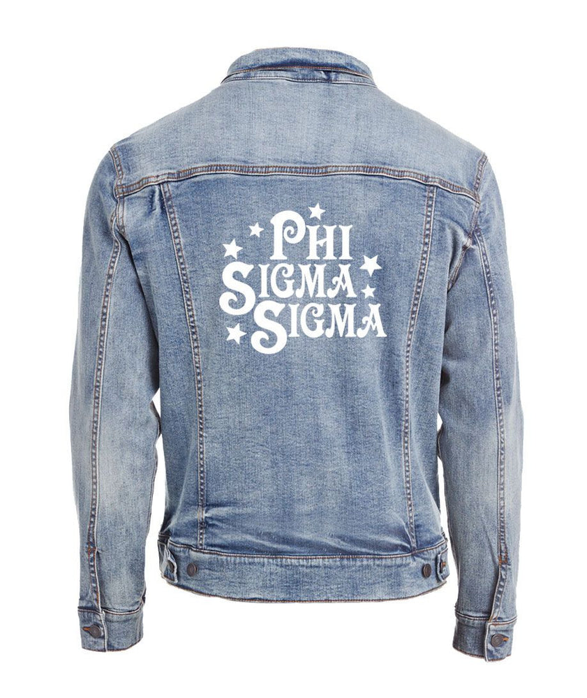 Phi Sigma Sigma Star Struck Denim Jacket Phi Sigma Sigma Star Struck Denim Jacket
