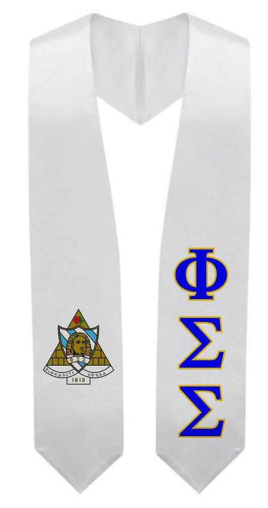 Phi Sigma Sigma Super Crest Shield Graduation Stole Phi Sigma Sigma Super Crest - Shield Graduation Stole