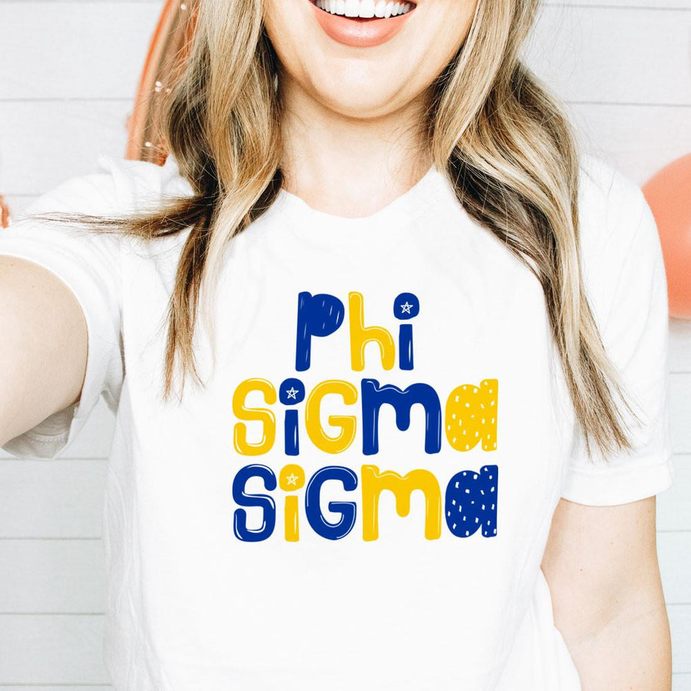 Printify Phi Sigma Sigma Whimsy Tees Phi Sigma Sigma Whimsy Tees