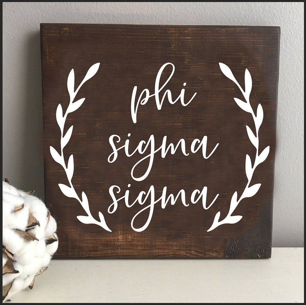 Phi Sigma Sigma Wooden Wall Art Phi Sigma Sigma Wooden Wall Art