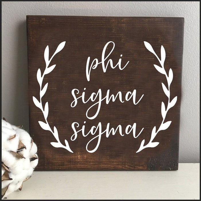 Phi Sigma Sigma Wooden Wall Art Phi Sigma Sigma Wooden Wall Art