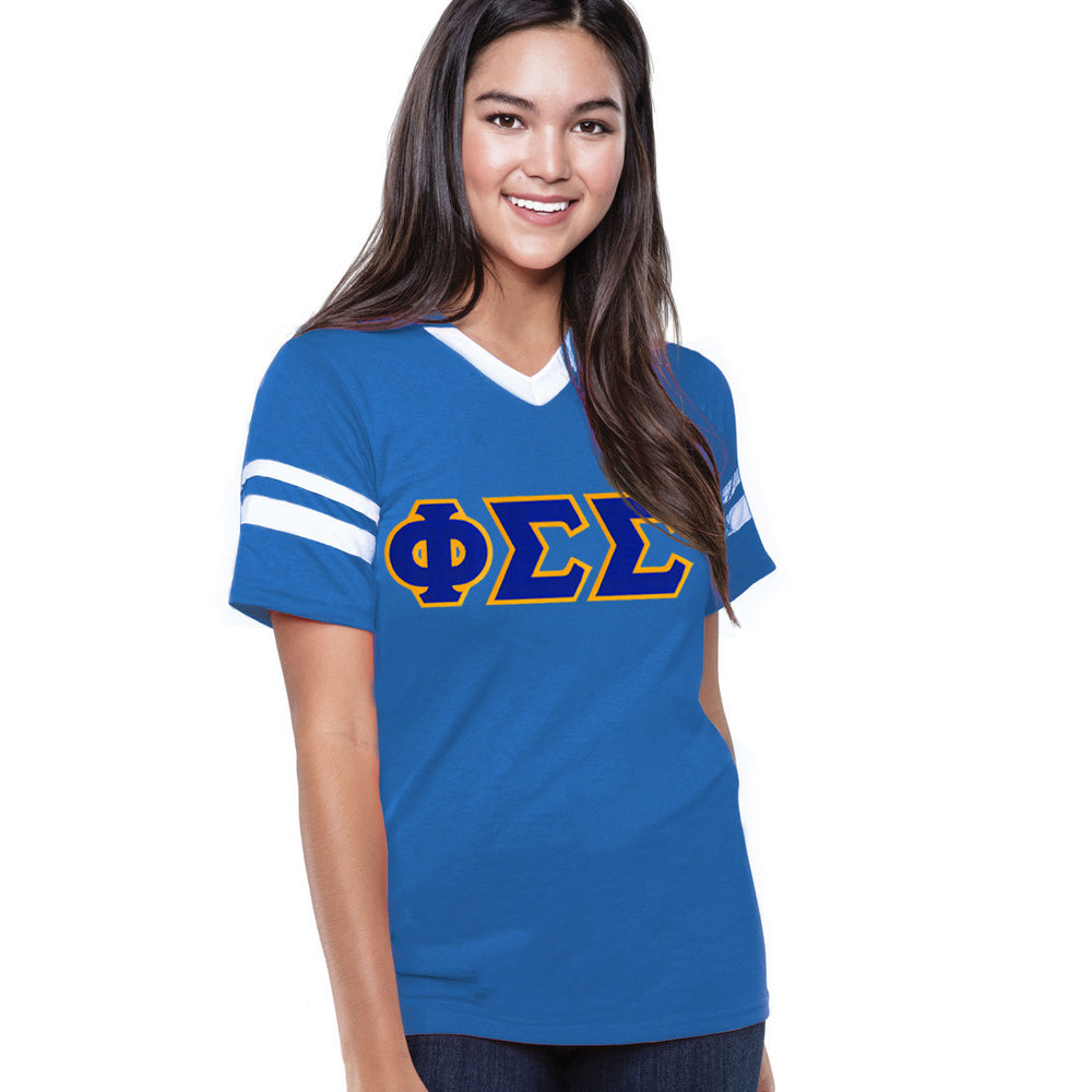 Discount Phi Sigma Sigma Jersey With Greek Applique Letters DISCOUNT-Phi Sigma Sigma Jersey With Greek Applique Letters