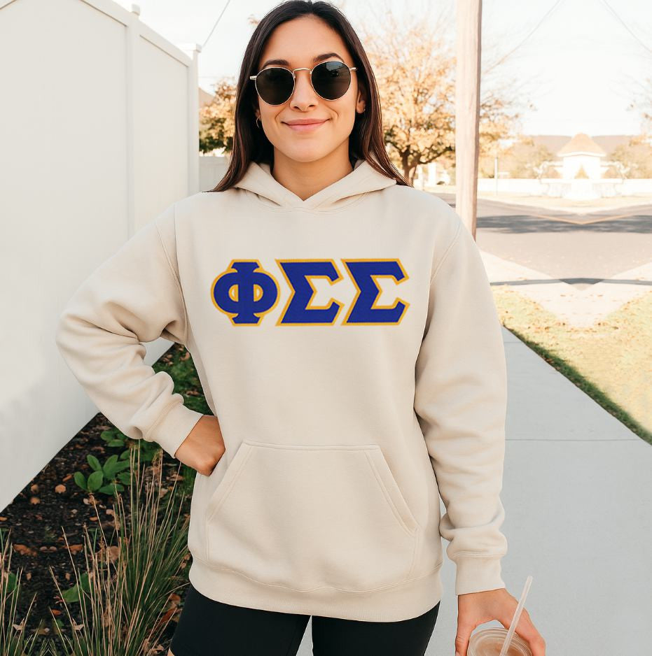 Phi Sigma Sigma 2 Day Ship Twill Hooded Sweatshirt Phi Sigma Sigma - 2 Day Ship Twill Hooded Sweatshirt