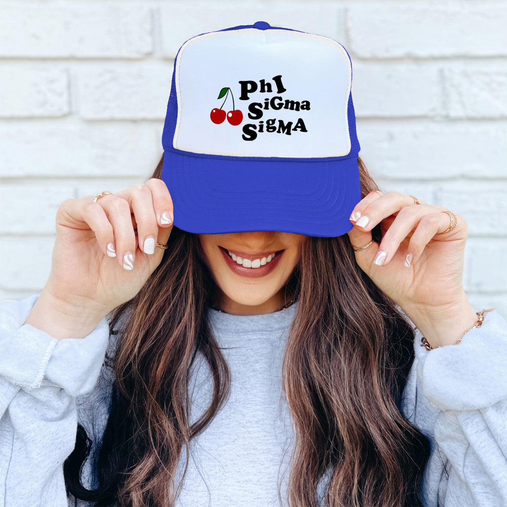 Phi Sigma Sigma Cherry Trucker Caps Phi Sigma Sigma Cherry Trucker Caps
