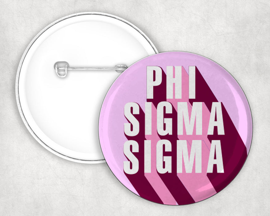 Phi Sigma Sigma 3d Button Pin Buttons Phi Sigma Sigma 3D Button Pin Buttons