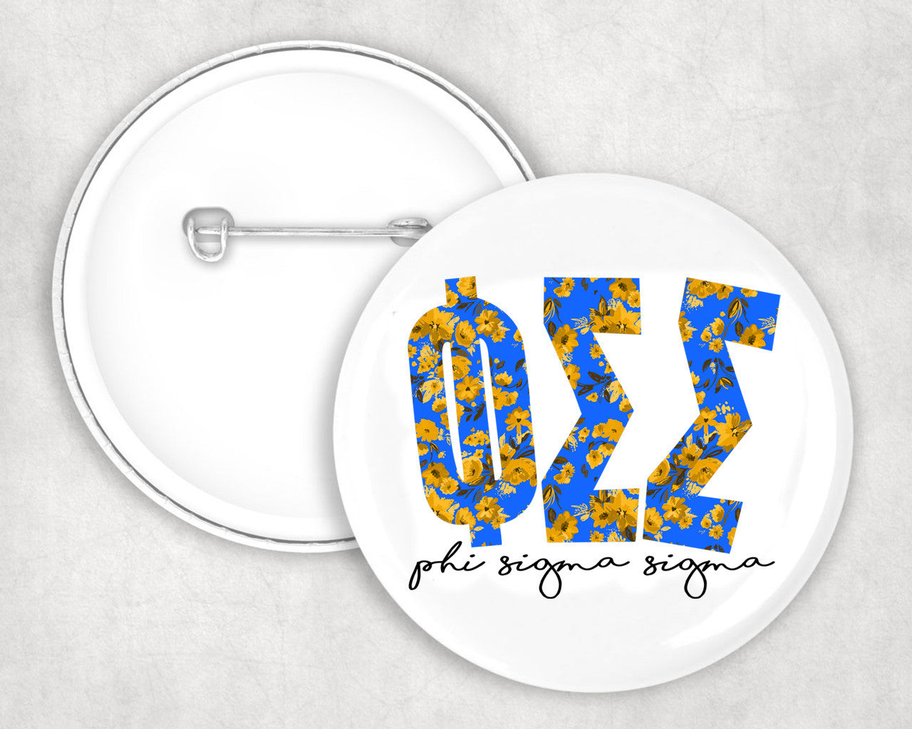 Phi Sigma Sigma Big Floral Pin Buttons Phi Sigma Sigma Big Floral Pin Buttons